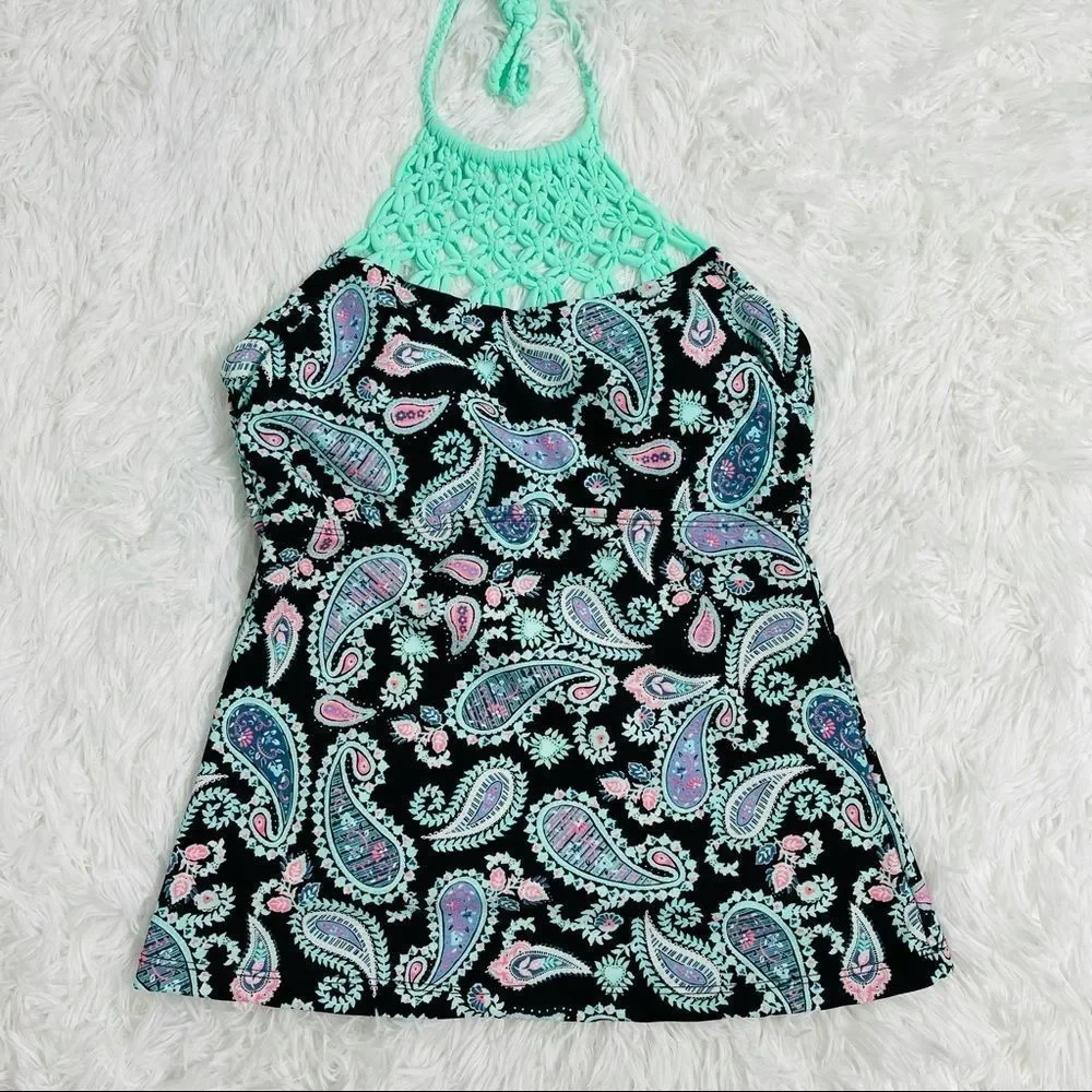 NWT Arizona Mint Braided Tankini Bikini‎ Top S
